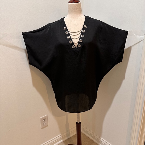 Michael Kors Silver Toggle Chain Top Tunic in Black, Size S - Picture 4 of 5